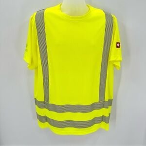 Englebert Strauss High Vis Functional Tshirt Mens XL Yellow Workwear LOGO/SPOTS